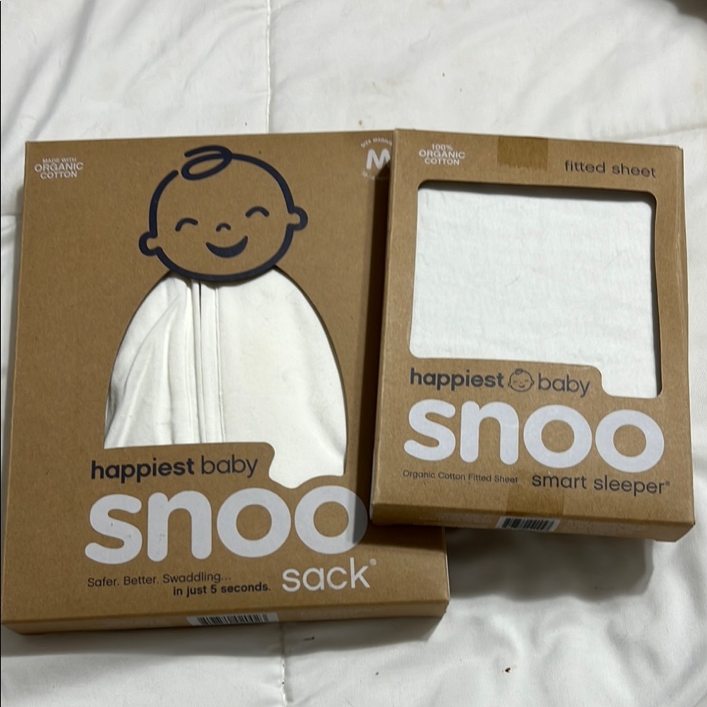 Happiest Baby Snoo Sack and Fitted Crib Sheet - White
